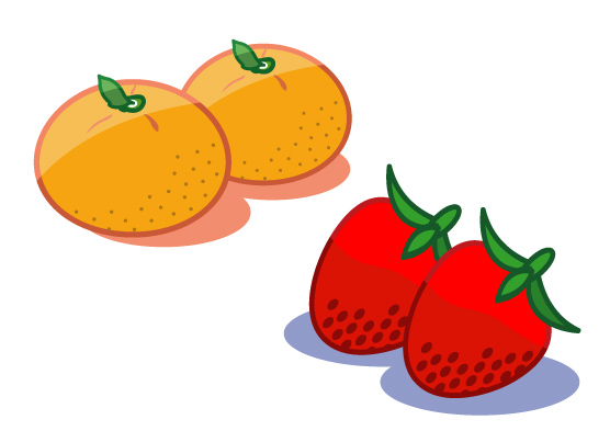 Orange and strawberry